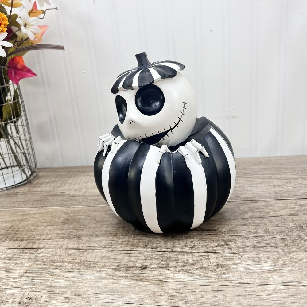 Disney Nightmare Before Christmas 2021 Jack Skellington Striped Pumpkin Figurine